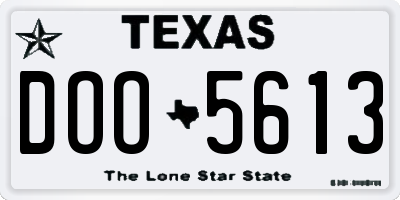 TX license plate DOO5613
