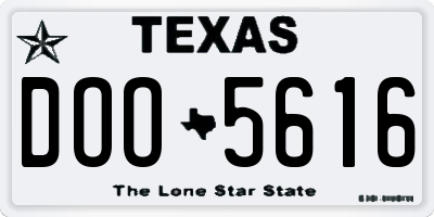 TX license plate DOO5616