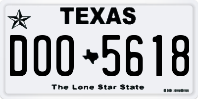 TX license plate DOO5618