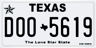 TX license plate DOO5619