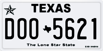 TX license plate DOO5621