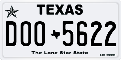 TX license plate DOO5622