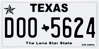 TX license plate DOO5624