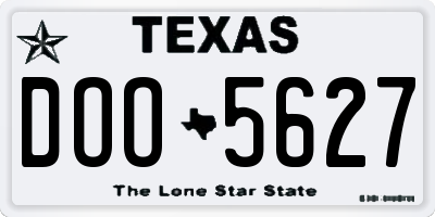 TX license plate DOO5627