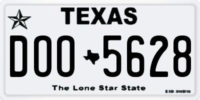 TX license plate DOO5628