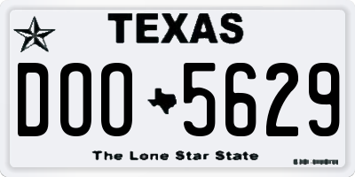 TX license plate DOO5629
