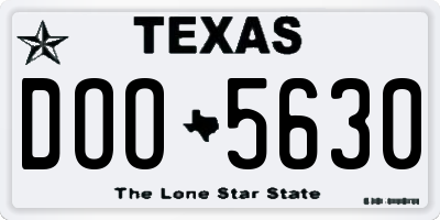 TX license plate DOO5630