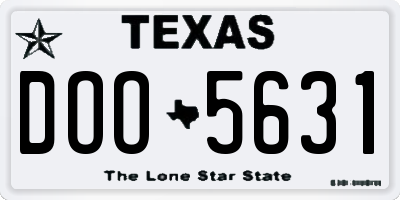TX license plate DOO5631