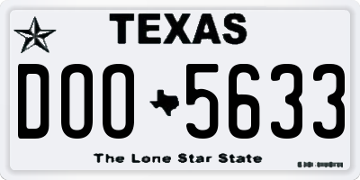TX license plate DOO5633