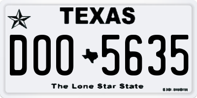 TX license plate DOO5635