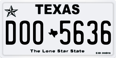 TX license plate DOO5636