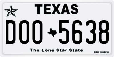 TX license plate DOO5638