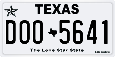TX license plate DOO5641