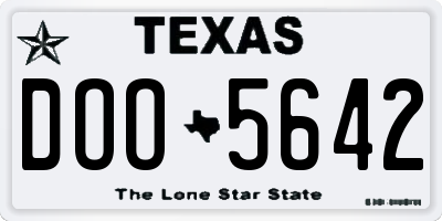 TX license plate DOO5642