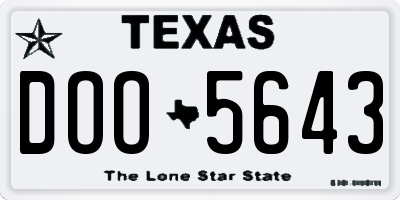 TX license plate DOO5643
