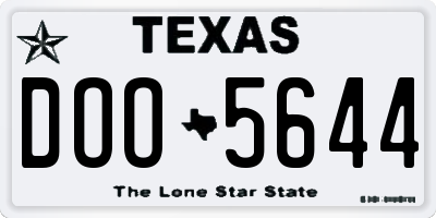 TX license plate DOO5644
