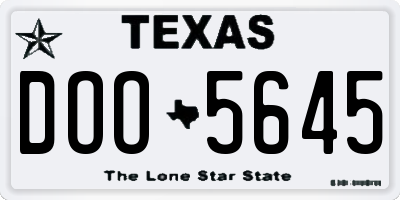 TX license plate DOO5645
