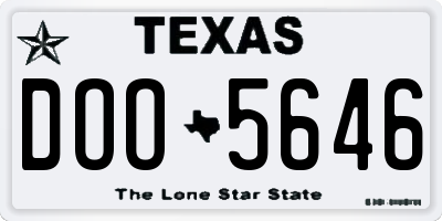 TX license plate DOO5646
