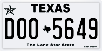 TX license plate DOO5649