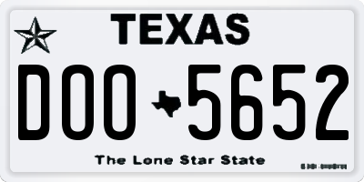 TX license plate DOO5652