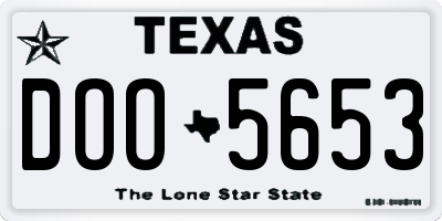 TX license plate DOO5653