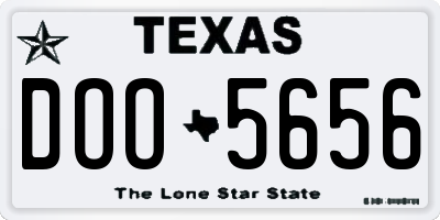 TX license plate DOO5656