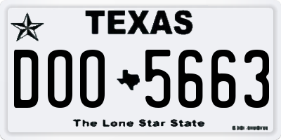 TX license plate DOO5663