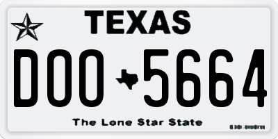 TX license plate DOO5664