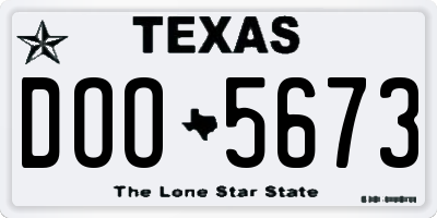 TX license plate DOO5673