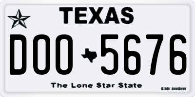 TX license plate DOO5676