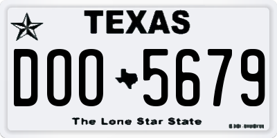 TX license plate DOO5679