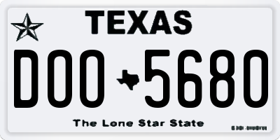 TX license plate DOO5680