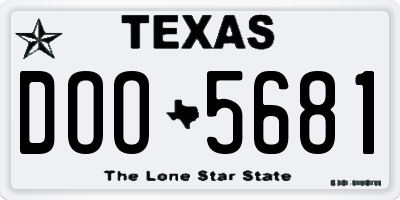 TX license plate DOO5681