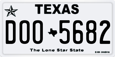 TX license plate DOO5682