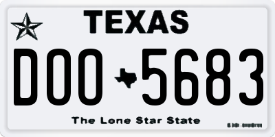TX license plate DOO5683