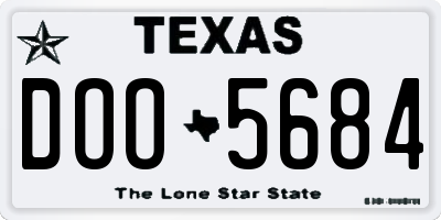 TX license plate DOO5684