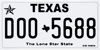 TX license plate DOO5688