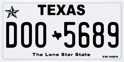 TX license plate DOO5689