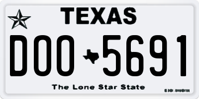 TX license plate DOO5691