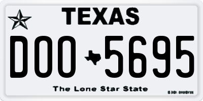 TX license plate DOO5695