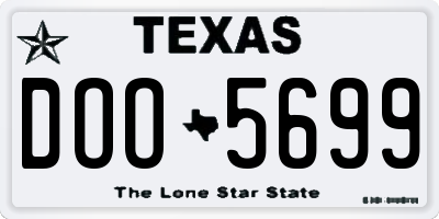 TX license plate DOO5699