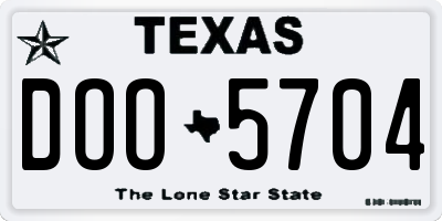 TX license plate DOO5704
