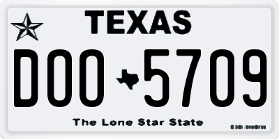 TX license plate DOO5709