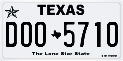 TX license plate DOO5710