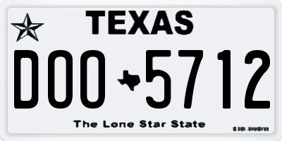 TX license plate DOO5712