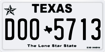 TX license plate DOO5713