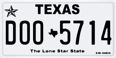 TX license plate DOO5714