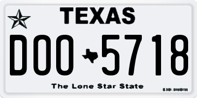 TX license plate DOO5718