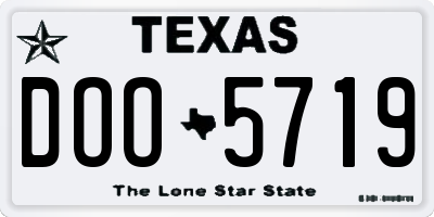 TX license plate DOO5719