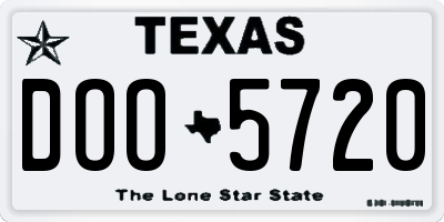TX license plate DOO5720